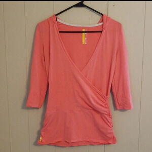 Lole Coral Faux Wrap Hooded Top